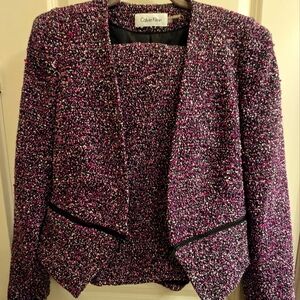 Calvin Klein Tweed Skirt Suit, Size 8